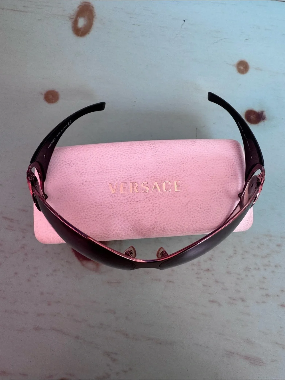 Vintage Versace Metallic Oversized Sunglasses with Brown Lenses